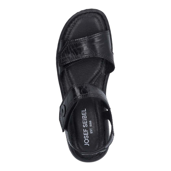 Josef Seibel Debra 58 Ladies Black Leather Touch Fastening Sandals