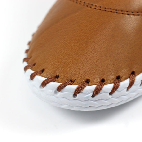 Lunar FLE030 St Ives Ladies Tan Leather Elasticated Shoes