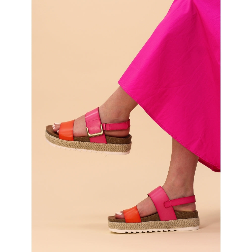 Lunar JLH356 Deanna II Ladies Pink Other Touch Fastening Sandals