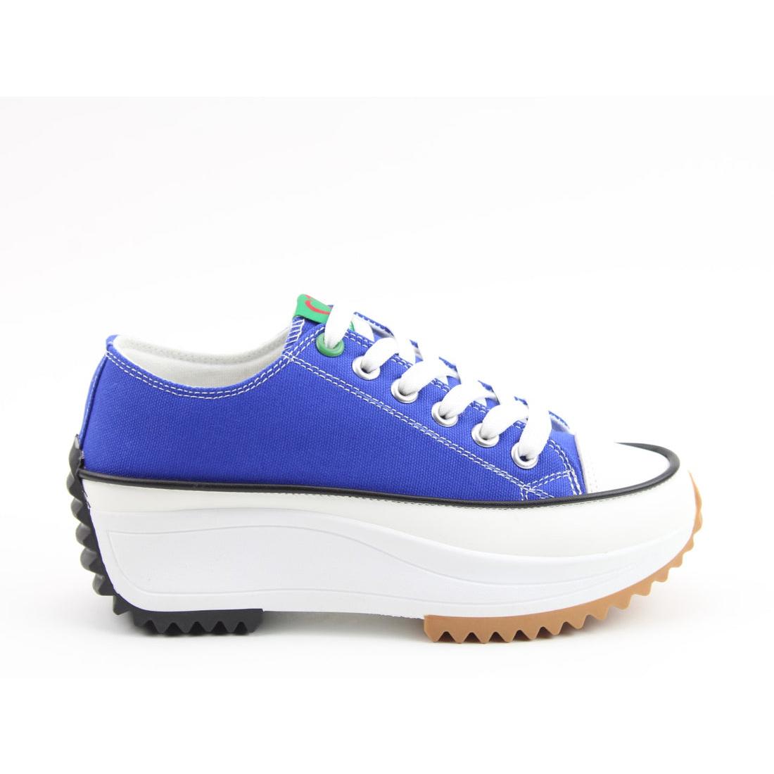 Heavenly Feet Strata Ladies Blue Textile Vegan Lace Up Trainers
