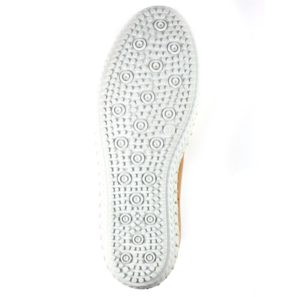 Lunar FLE030 St Ives Ladies Tan Leather Elasticated Shoes