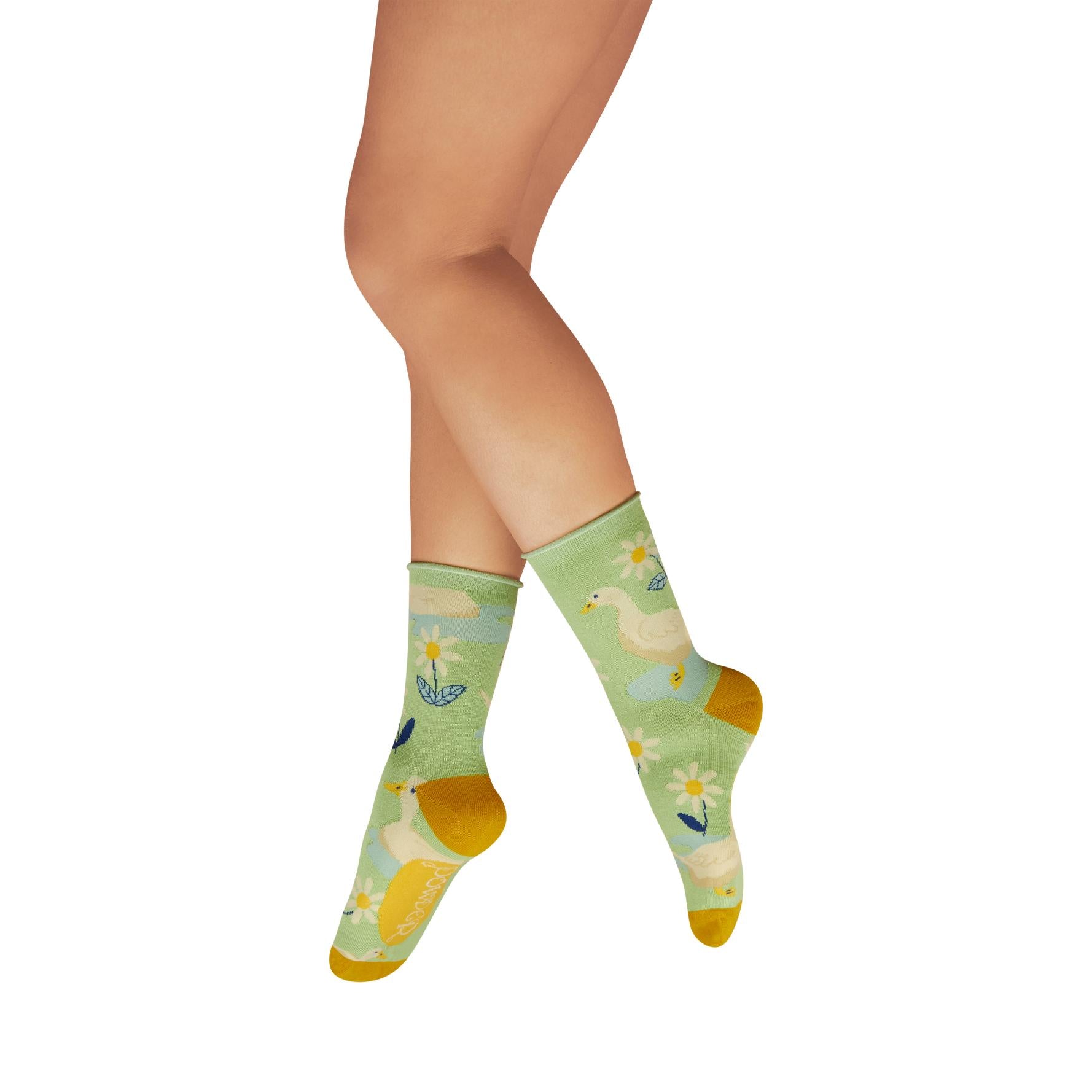 Powder Happy Geese Ladies Ankle Socks - Mint