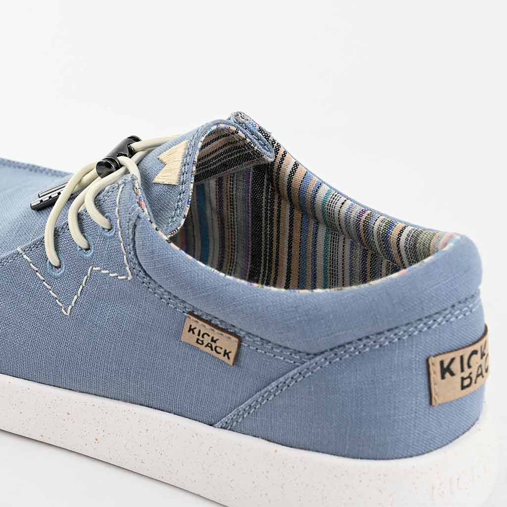Kickback Haven Mens Light Blue  Textile Arch Support Lace Up Loafers