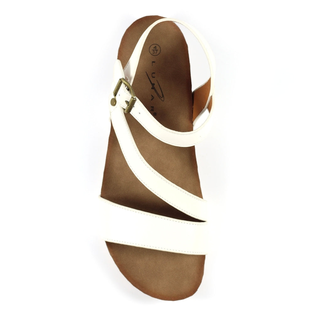 Lunar JLH358 Cluster Ladies White Other Buckle Sandals