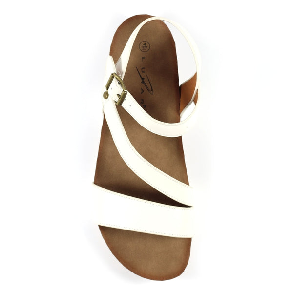 Lunar JLH358 Cluster Ladies White Other Buckle Sandals