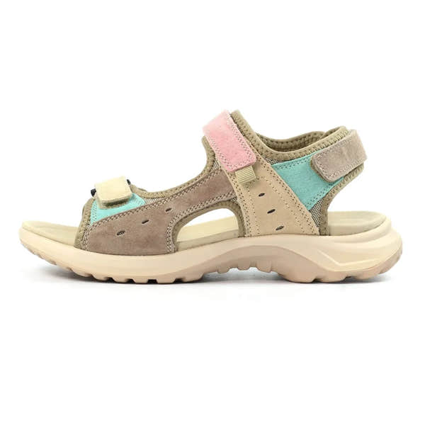 Lunar JLR001 Lazy Dogz Alston women's multi-color leather touch fastening sandals with cushioned sole.