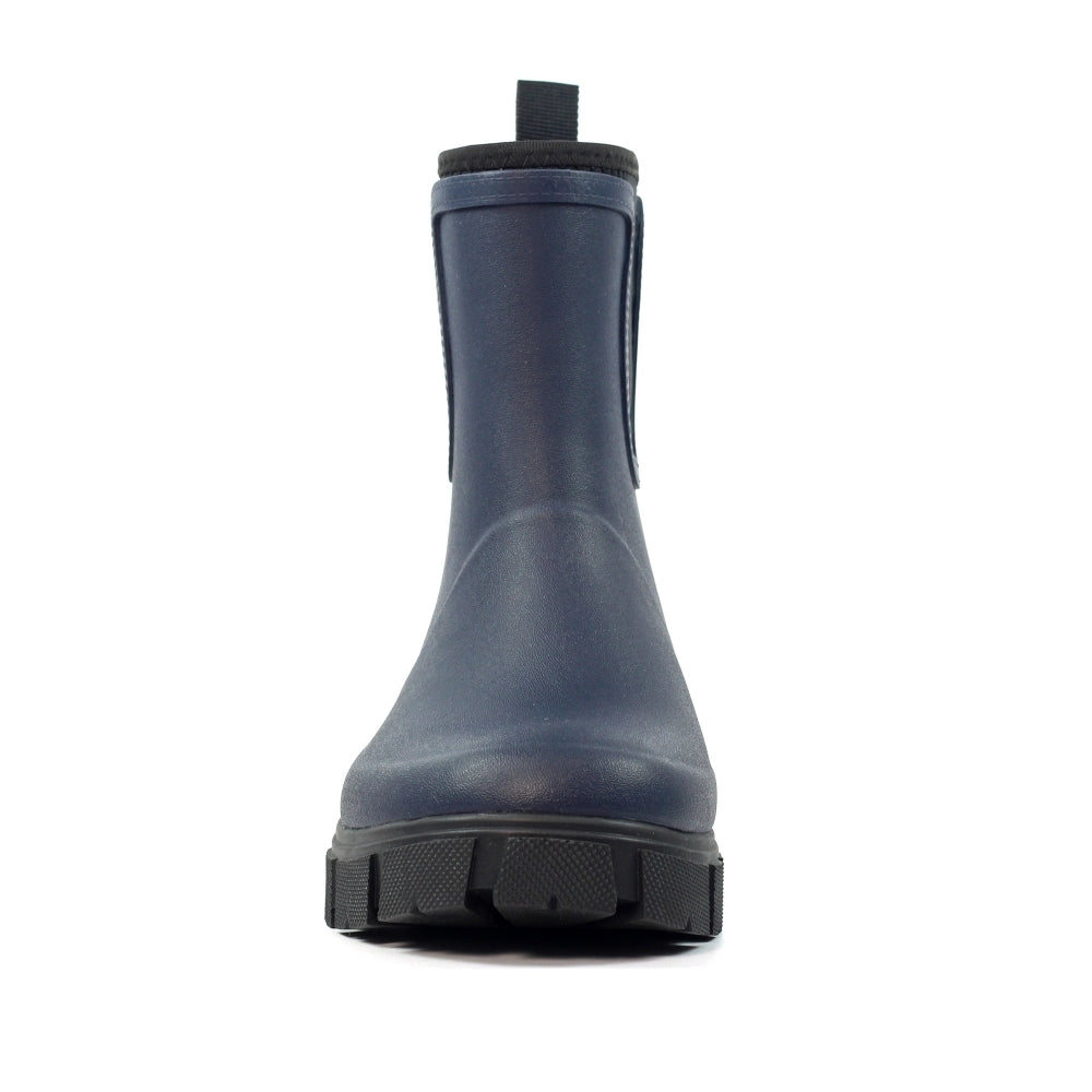 Lazy Dogs Lake Ladies Navy Waterproof Elasticated Wellies