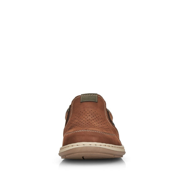 Rieker 17371-25 Mens Wide Brown Leather Elasticated Shoes