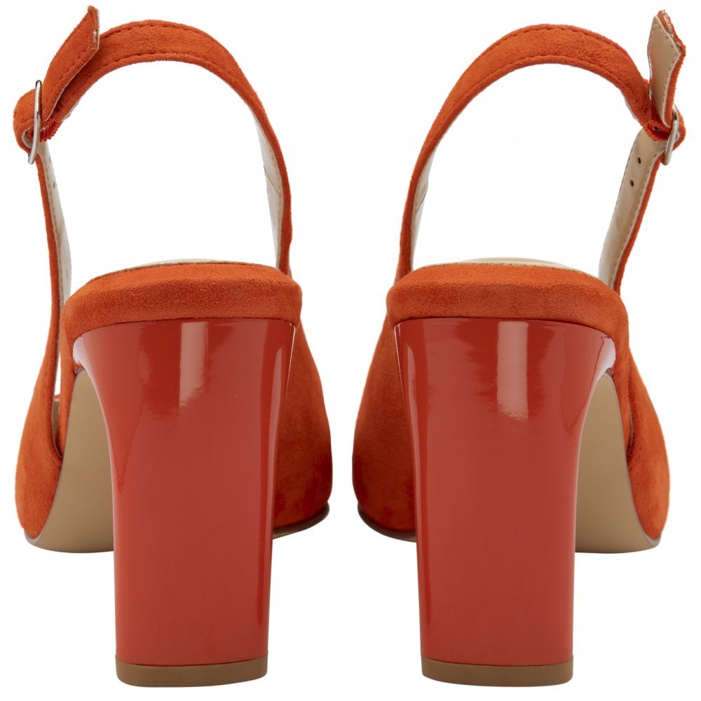 Lotus Luciana Ladies Orange Suede Buckle Shoes