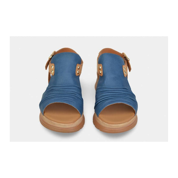 Paula Urban 24-17 Sunset Ladies Spanish Blue/Brown Leather Buckle Sandals