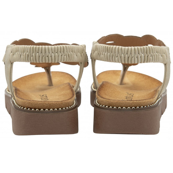 Lotus Alcina Ladies Natural Elasticated Sandals