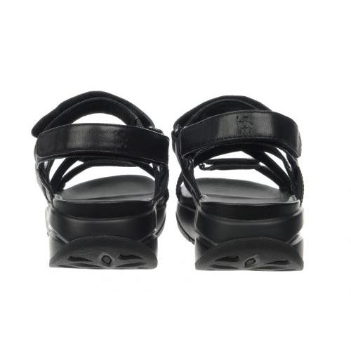 MBT Kiburi Classic Ladies Black Leather Arch Support Touch Fastening Sandals