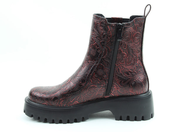Heavenly Feet Alana Ladies Ruby Vegan Zip & Lace Ankle Boots