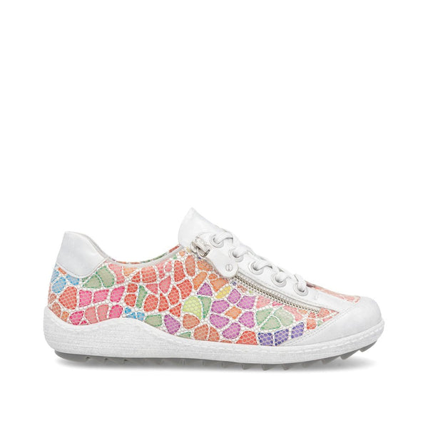 Remonte R1402-97 Ladies Wide Multi Leather Side Zip Trainers