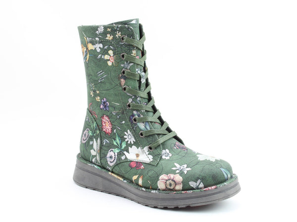 Heavenly Feet Martina 4 Print Fantasy Ladies Forest Vegan Zip & Lace Ankle Boots