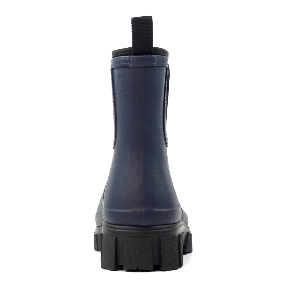 Lazy Dogs Lake Ladies Navy Waterproof Elasticated Wellies