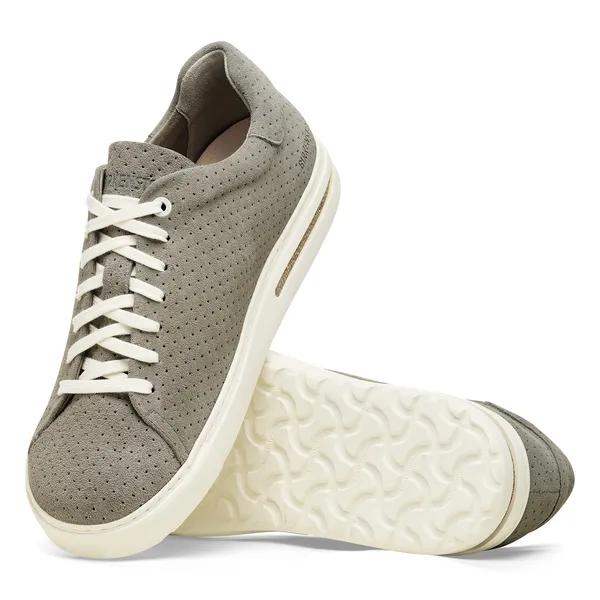 Birkenstock Bend Low Ladies Stone Coin Suede Arch Support Lace Up Trainers