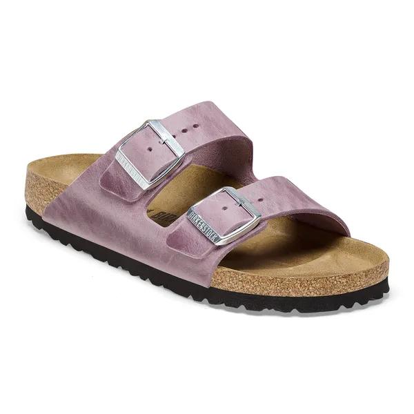 Birkenstock Arizona Waxy Ladies Narrow Lavender Leather Arch Support Buckle Sandals
