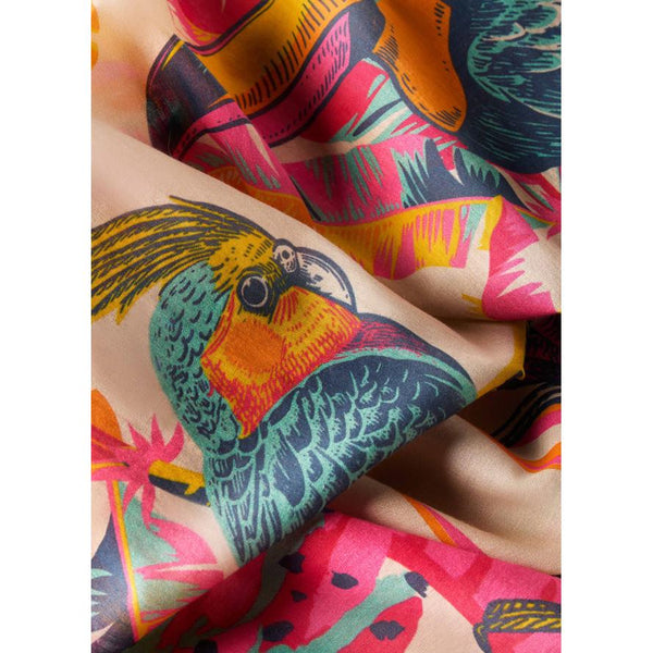Powder Tropical Paradise Cotton Scarf