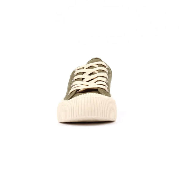 Lunar DLA009 Jayne III Ladies Khaki Lace-Up Trainers with chunky sole, casual sneaker style, and tonal laces.
