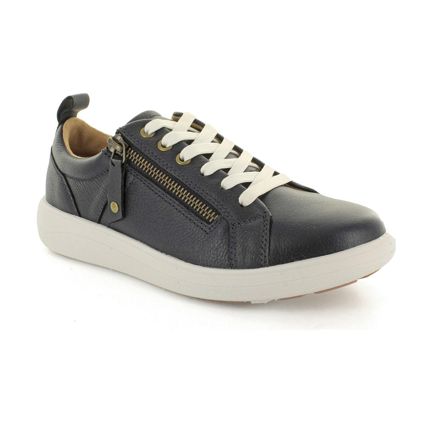 Strive Talia Ladies Denim Leather Arch Support Zip & Lace Trainers