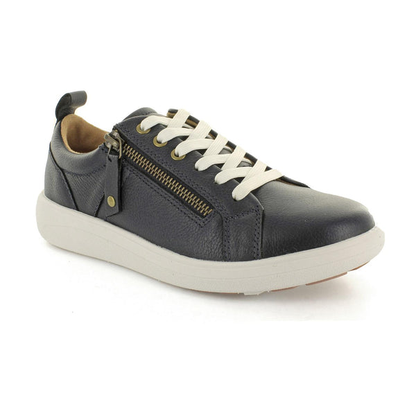 Strive Talia Ladies Denim Leather Arch Support Zip & Lace Trainers