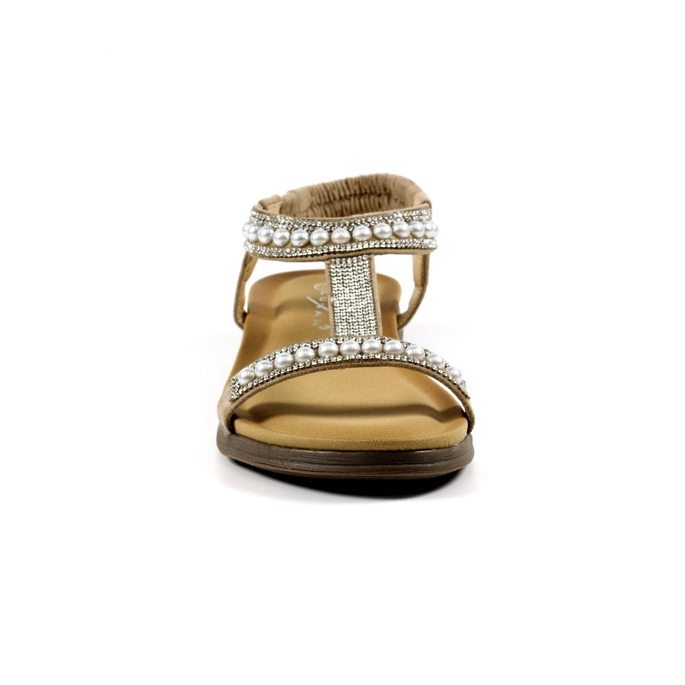 Lunar JLH078 Tancy Ladies Beige Other T-bar Sandals