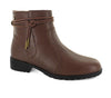 Strive Lambeth Ladies Chocolate Leather Arch Support Side Zip Ankle Boots