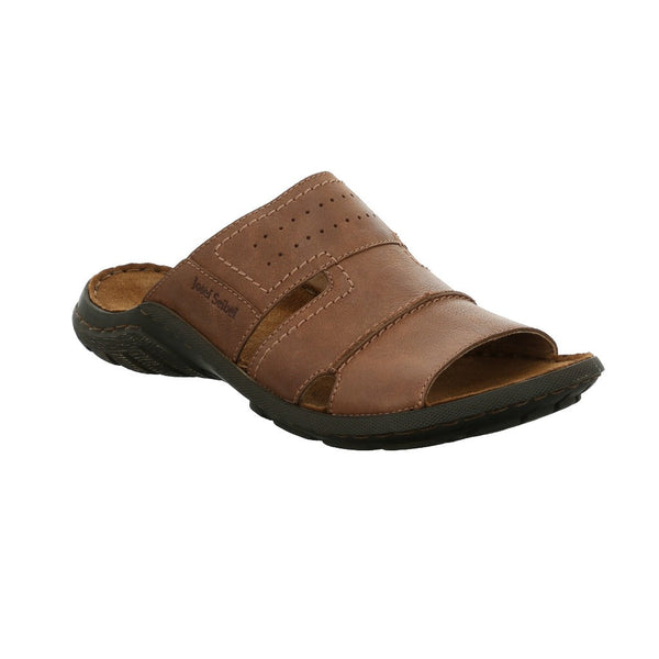 Josef Seibel Logan 38 Mens Brown Leather Arch Support Slip On Mules