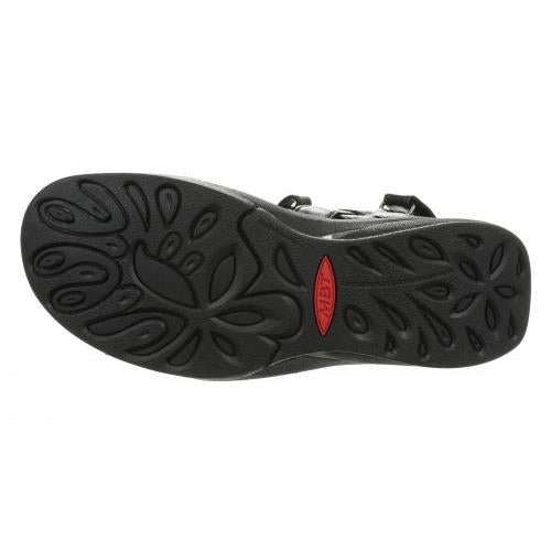 MBT Kiburi Classic Ladies Black Leather Arch Support Touch Fastening Sandals