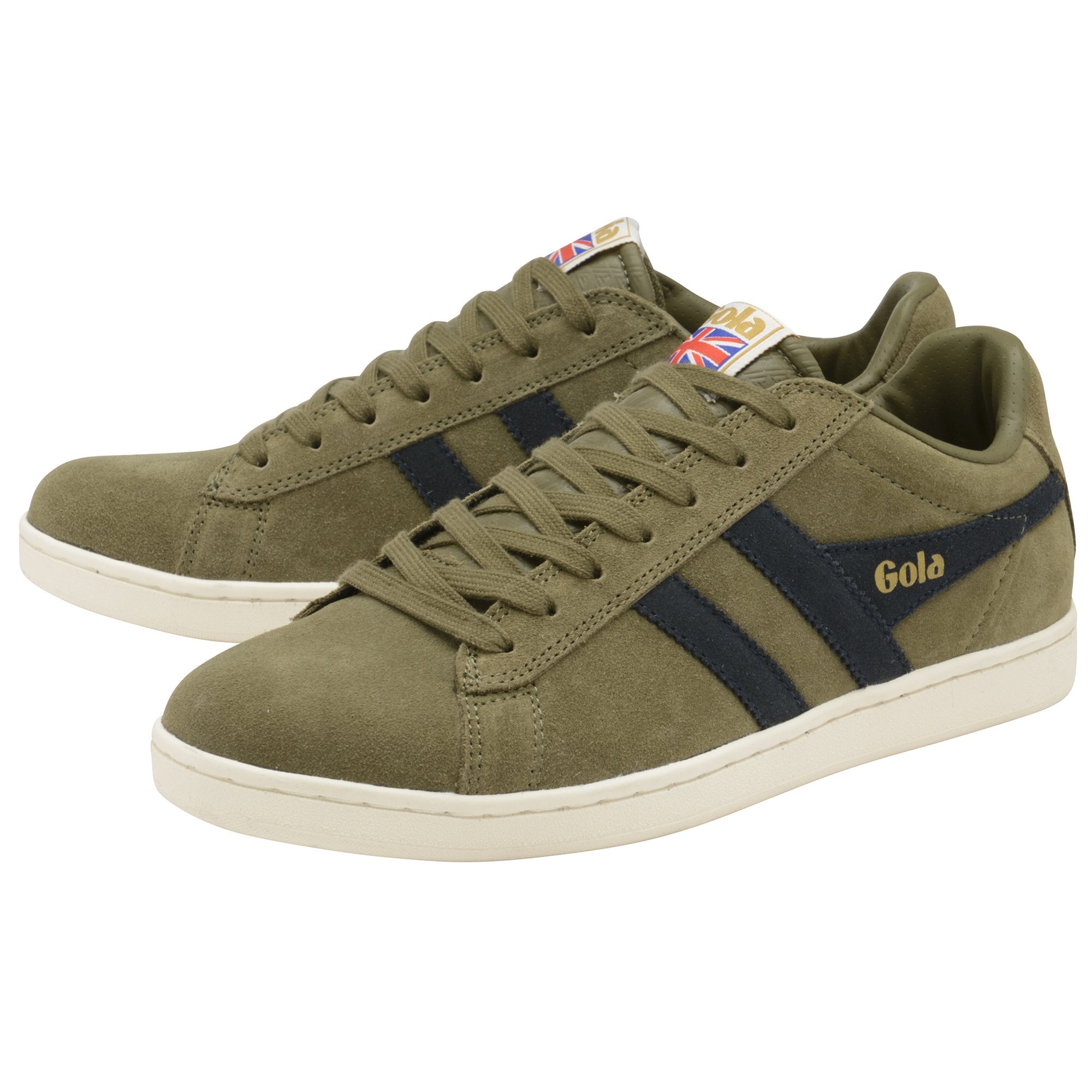 Gola Equipe Mens Khaki Suede Lace Up Trainers