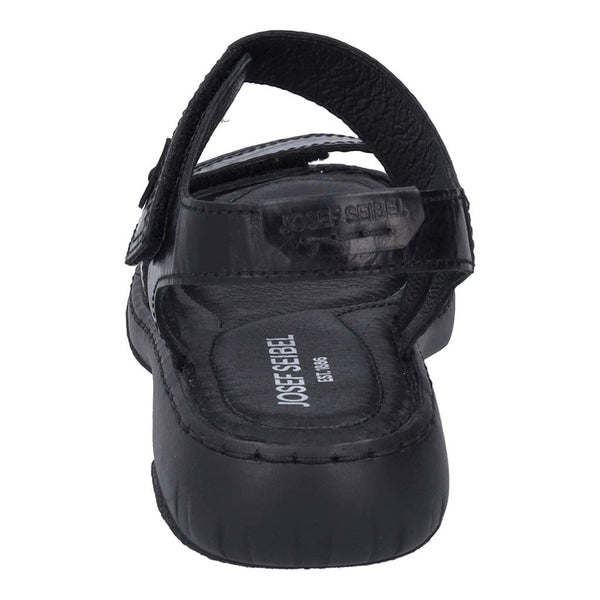 Josef Seibel Debra 58 Ladies Black Leather Touch Fastening Sandals