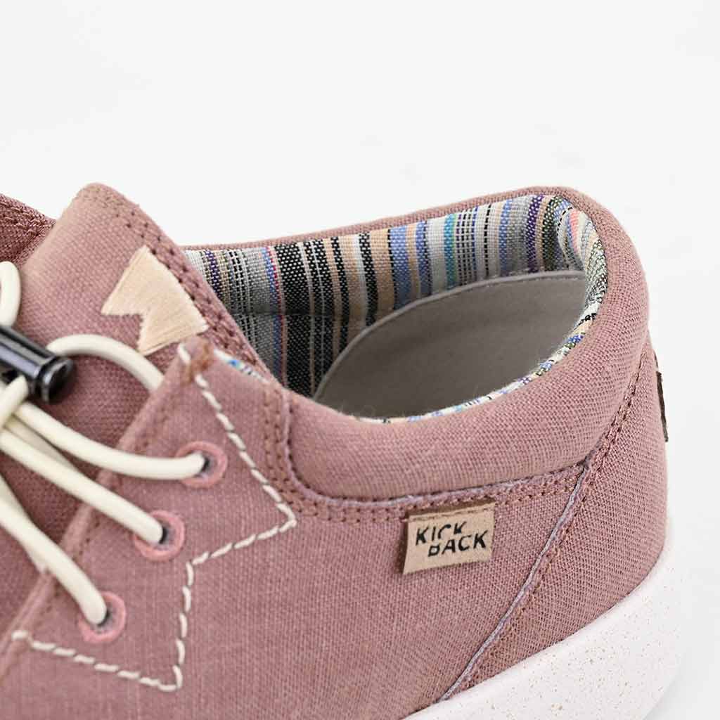 Kickback Haven Mens Dusky Pink Textile Arch Support Lace Up Loafers