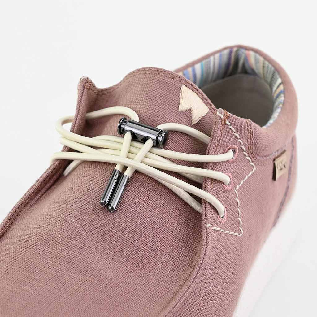 Kickback Haven Mens Dusky Pink Textile Arch Support Lace Up Loafers