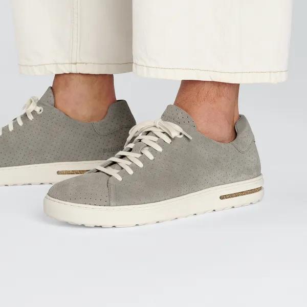 Birkenstock Bend Low Ladies Stone Coin Suede Arch Support Lace Up Trainers