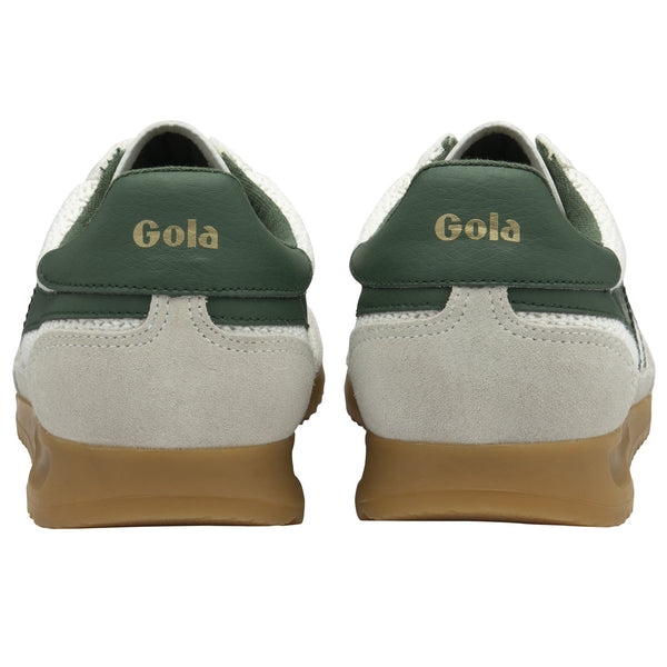 Gola Tornado Zephyr Ladies Off White/Evergreen Leather & Textile Lace Up Trainers