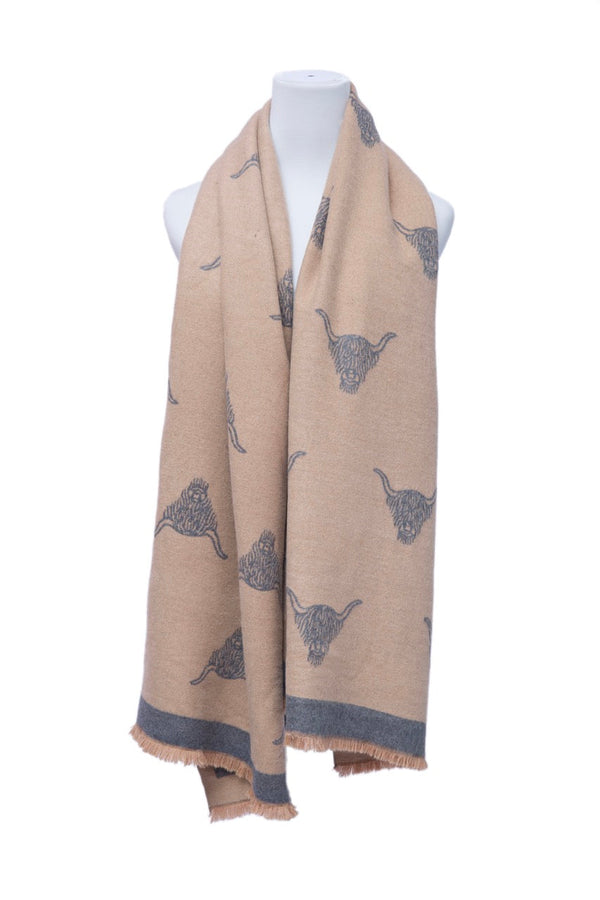 Thistle Gem Supersoft Highland Cow Scarf