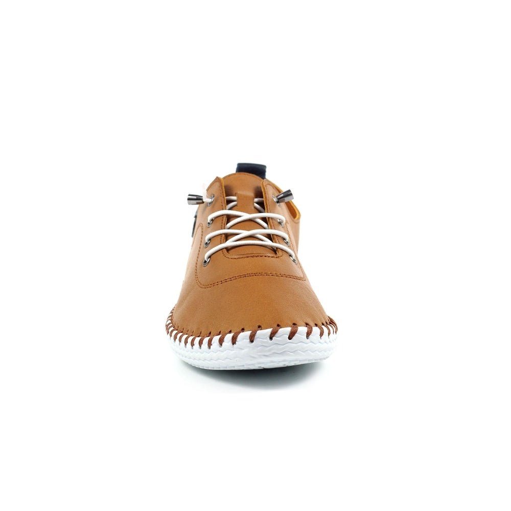 Lunar FLE030 St Ives Ladies Tan Leather Elasticated Shoes