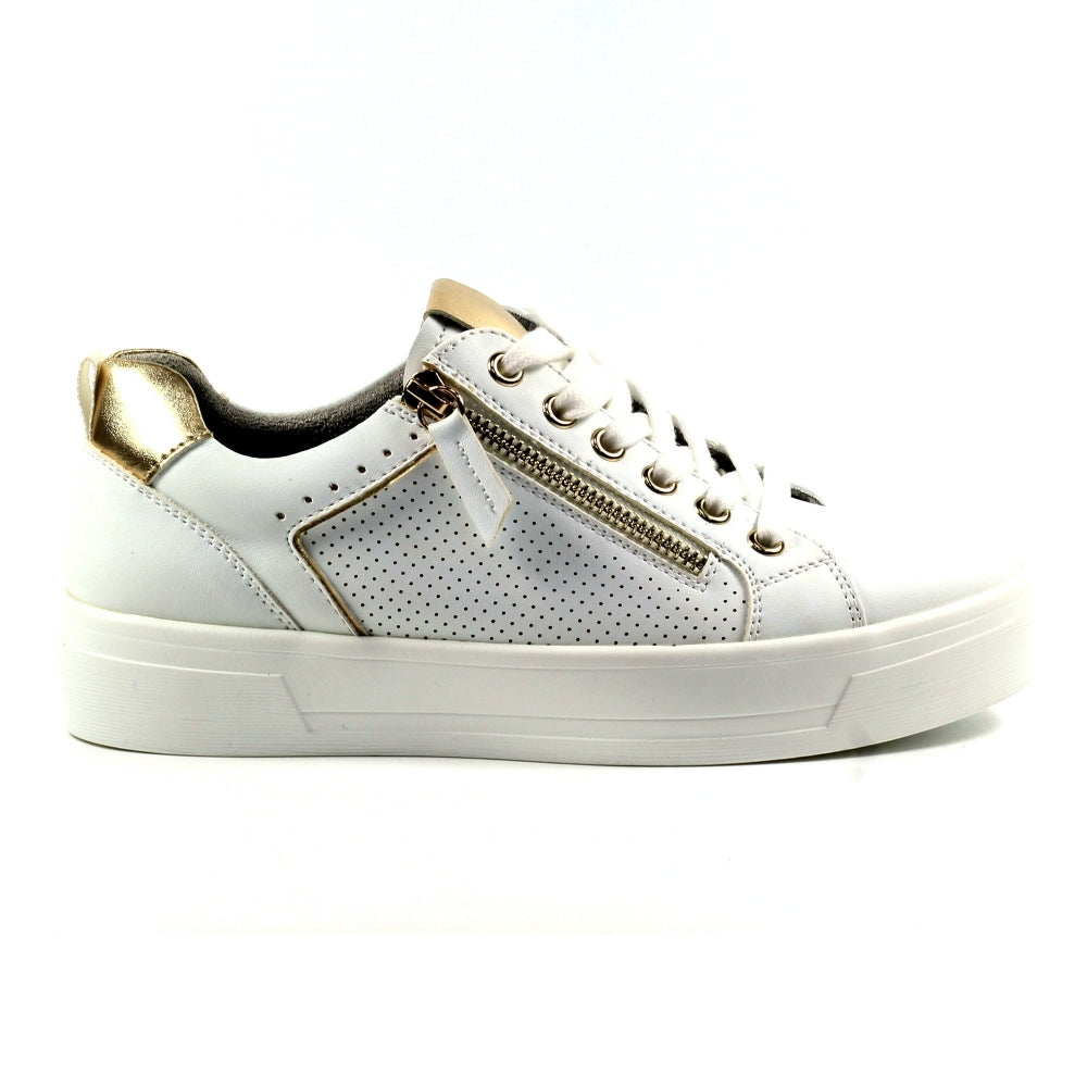 Lunar DLB042 Nia Ladies White Other Lace Up Trainers