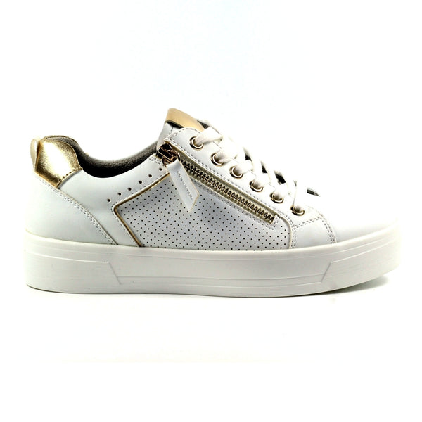Lunar DLB042 Nia Ladies White Other Lace Up Trainers