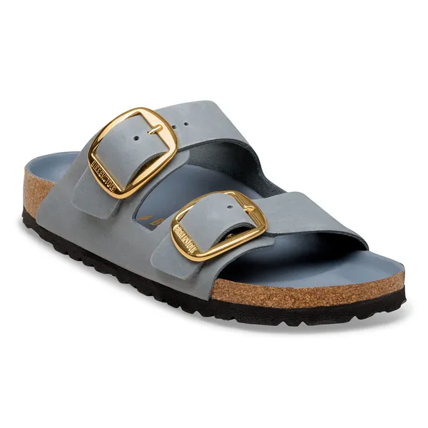 Birkenstock Arizona Big Buckle Oiled Leather 1032071 Ladies Narrow Basalt Gray Leather Arch Support Buckle Sandals