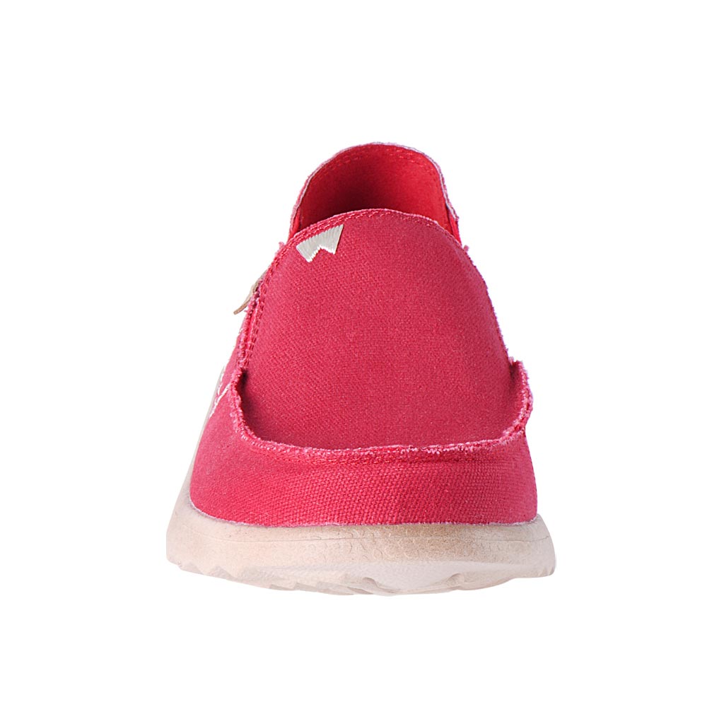 Kickback Couch 2.0 Mens Wide Red Canvas Textile Arch Support Slip On Loafers