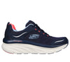 Skechers 149023 D'lux Walker-Infinite Motion Ladies Navy & Coral Leather & Textile Lace Up Trainers