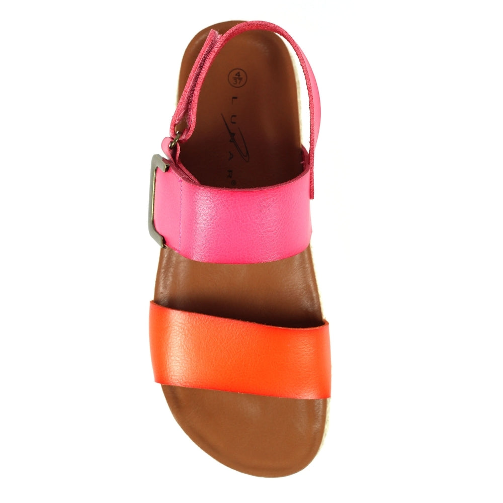 Lunar JLH356 Deanna II Ladies Pink Other Touch Fastening Sandals