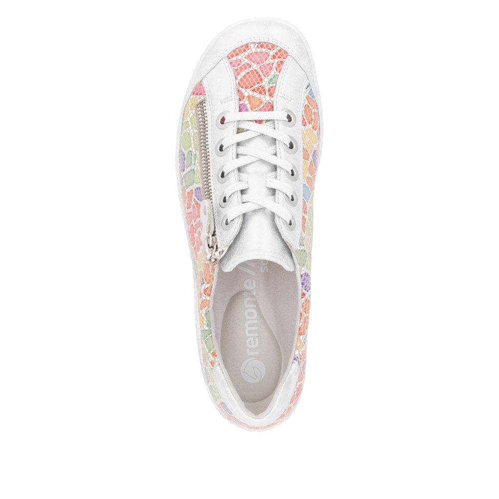 Remonte R1402-97 Ladies Wide Multi Leather Side Zip Trainers