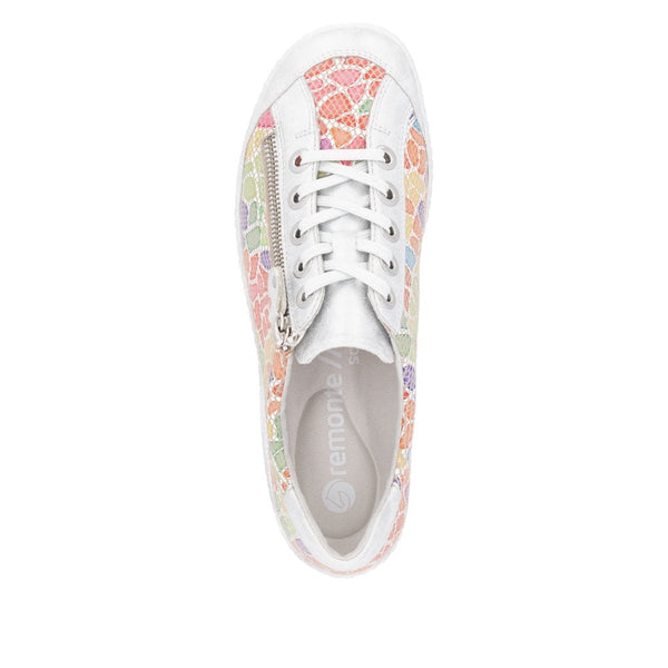 Remonte R1402-97 Ladies Wide Multi Leather Side Zip Trainers