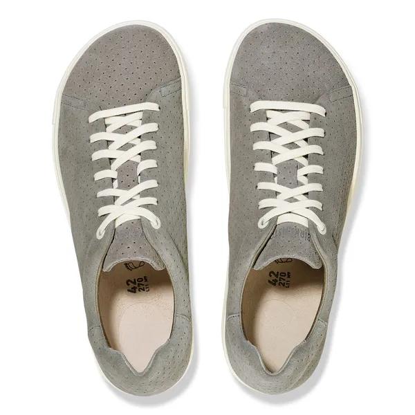 Birkenstock Bend Low Ladies Stone Coin Suede Arch Support Lace Up Trainers