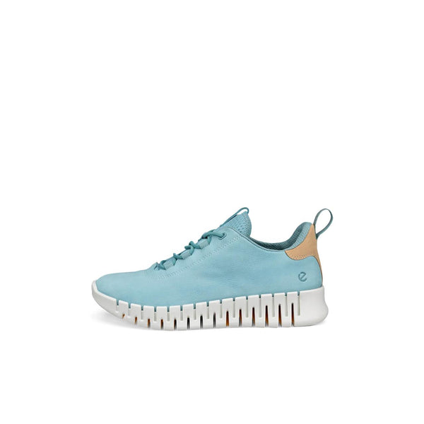 Ecco Gruuv Ladies Light Blue Nubuck Elasticated Trainers