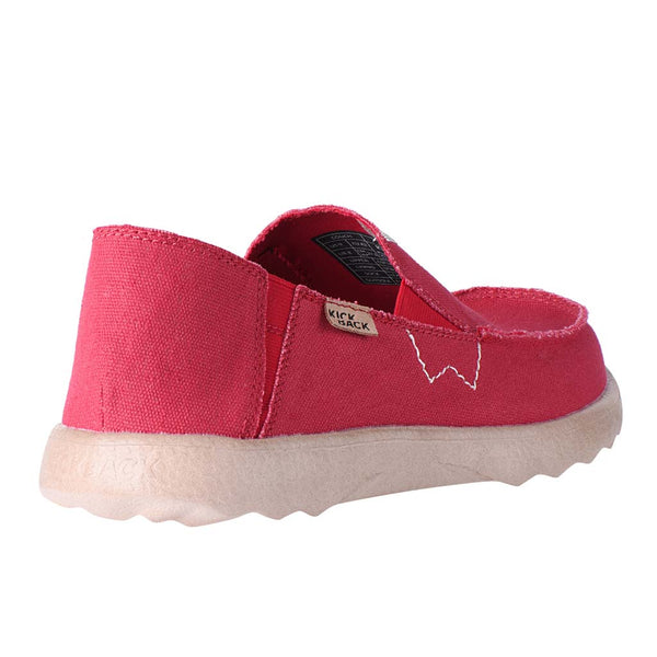 Kickback Couch 2.0 Mens Wide Red Canvas Textile Arch Support Slip On Loafers