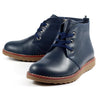 Lunar GLR003 Claire Ladies Navy Leather Side Zip Ankle Boots